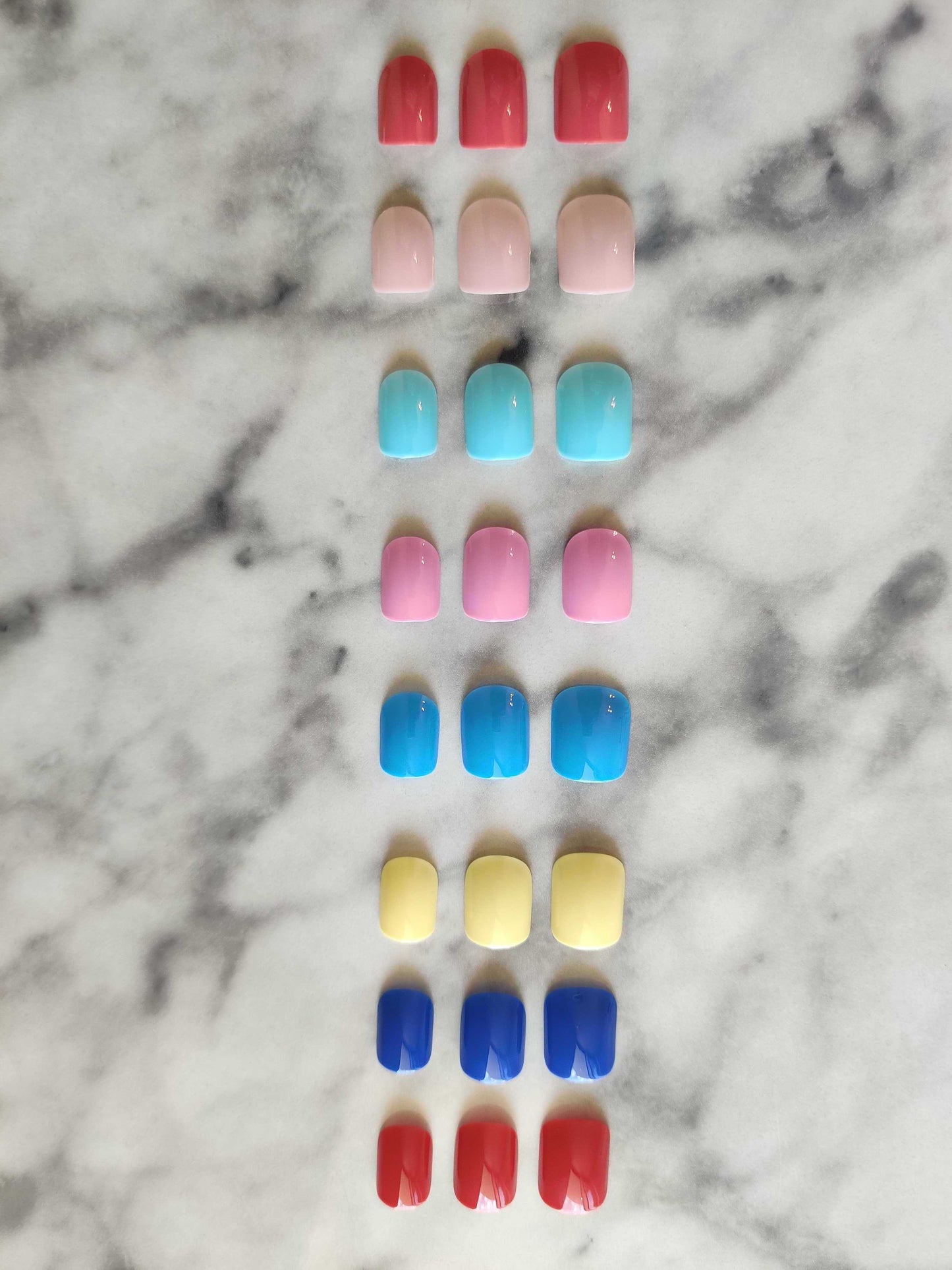 Press On Nails SHORT **GLOSSY** Polish Color