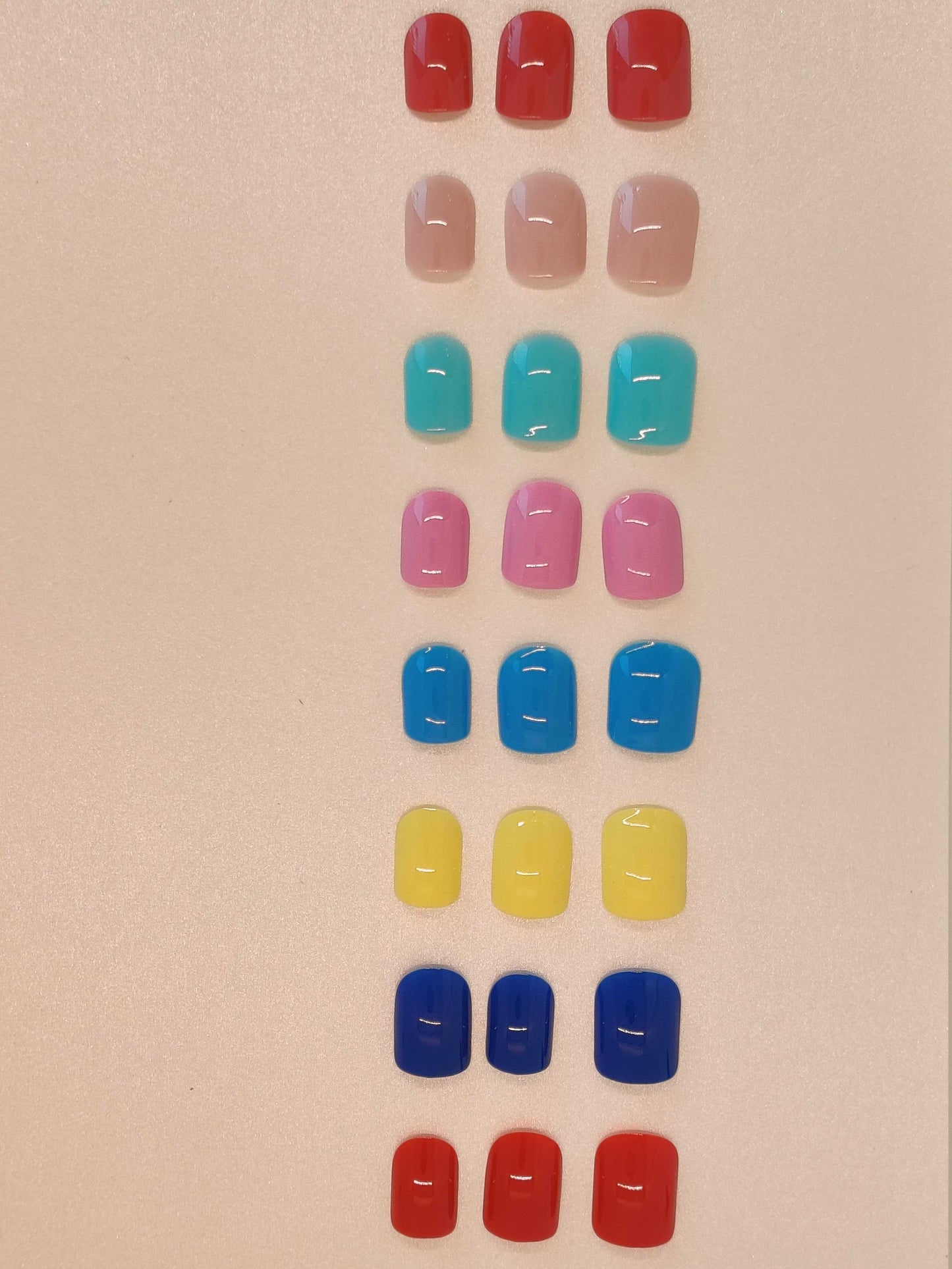 Press On Nails SHORT **GLOSSY** Polish Color