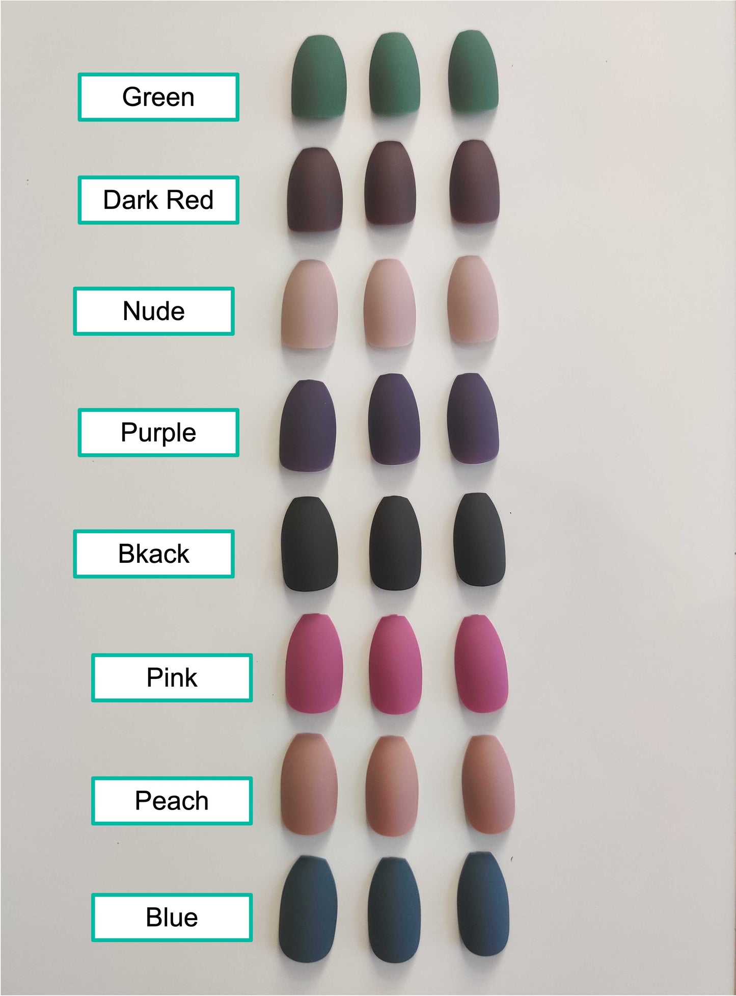 Press On Nails MEDIUM Length in Matte Polish