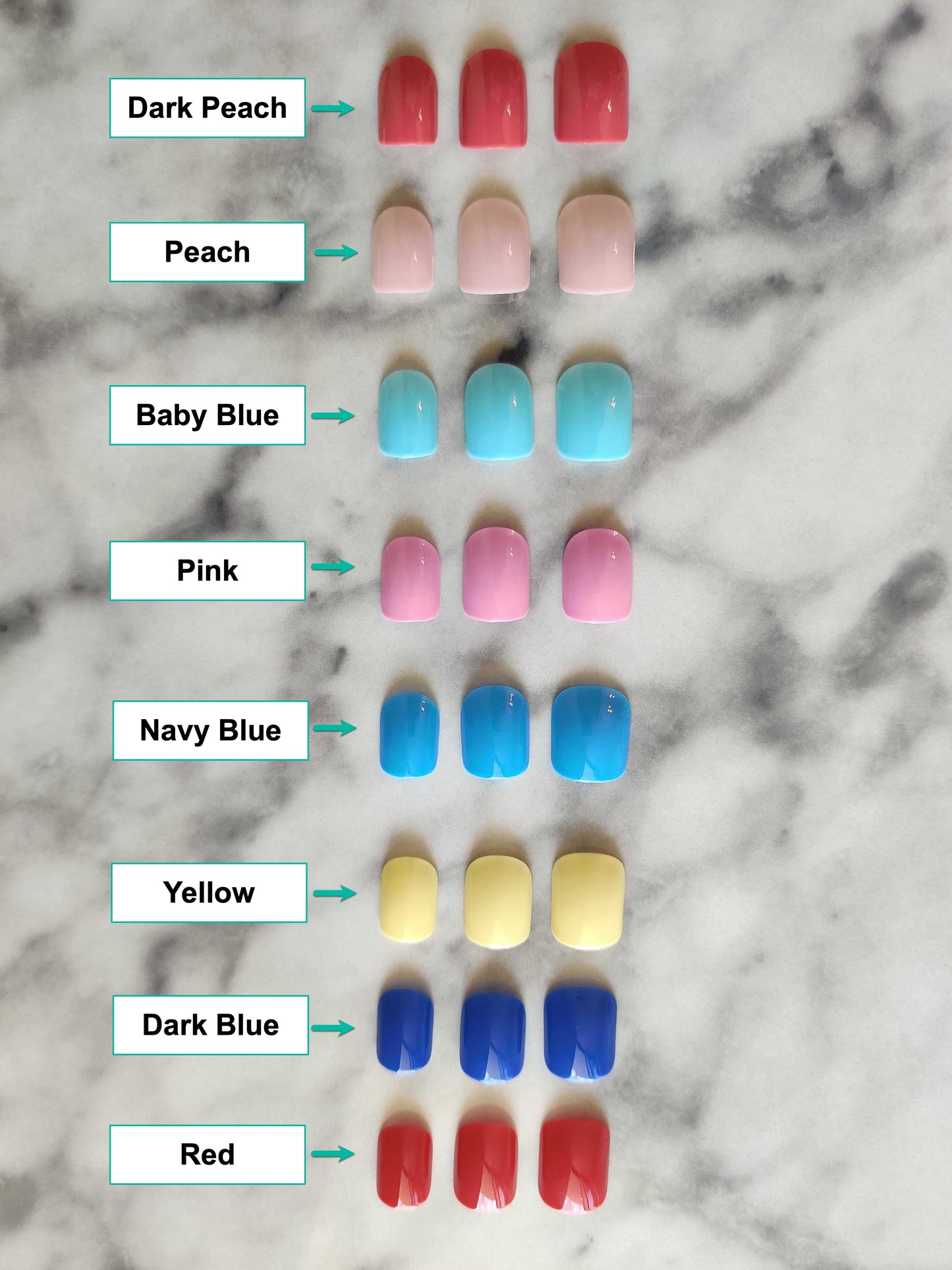 Short Glossy Nails: Blue