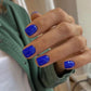 Short Glossy Nails: Blue